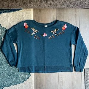 Lauren Conrad Disney Snow White Embellished Terry Cropped Sweatshirt
